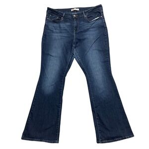 Levi's Signature Mid Rise Bootcut Jeans Women's Dark Wash Denim‎ Size 14 Plus